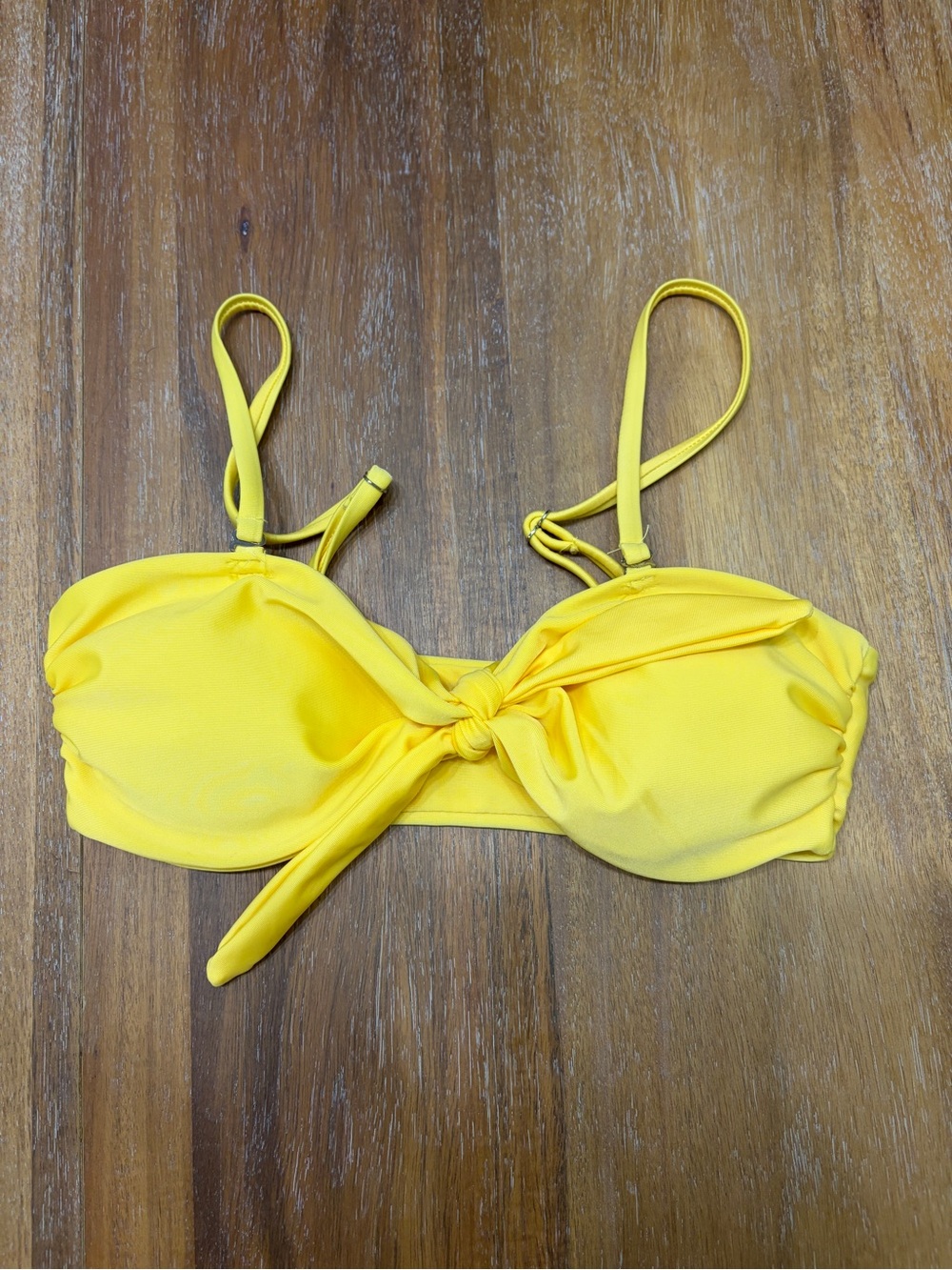 Yellow Knot Front Bikini Top